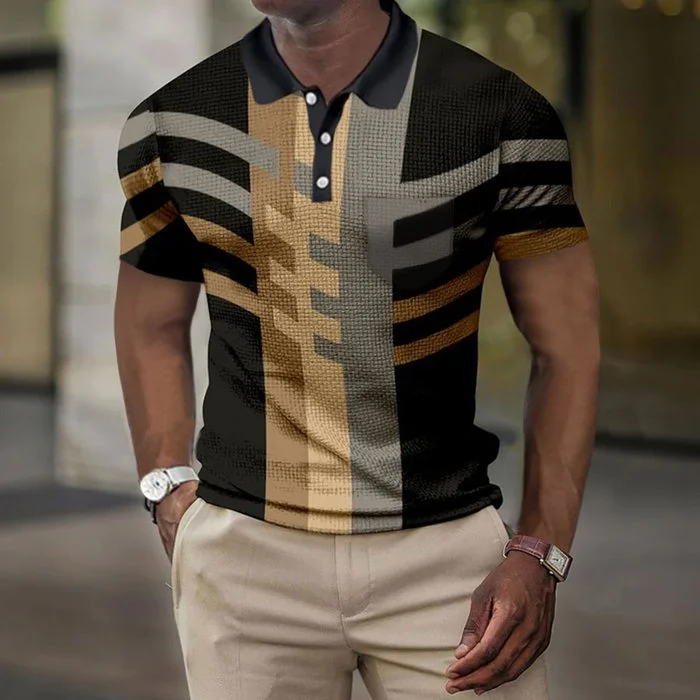 BrosWear Stylish Geometric Pockets Polo Shirt