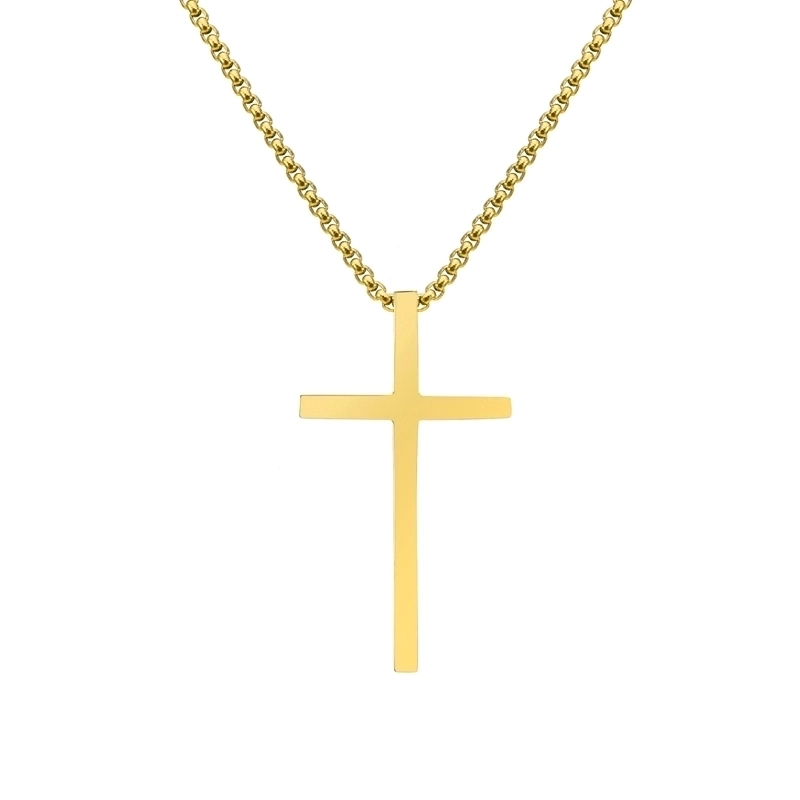 Casual Vacation Cross 304 Stainless Steel Plating 18K Gold Plated Men’s