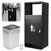 [US Local Warehouse] Commercial Outdoor Trash Can Decorative Trash Container with Lid for Park Garden