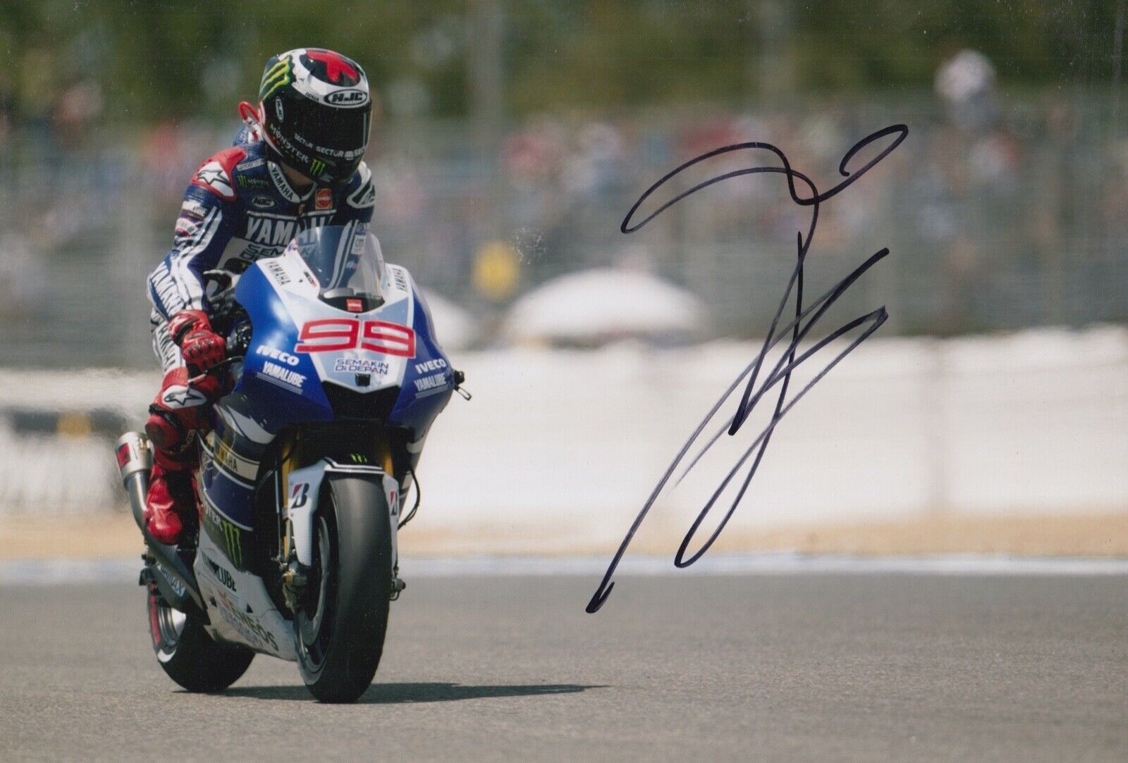 Jorge Lorenzo Hand Signed 12x8 Photo Poster painting MotoGP Autograph Yamaha