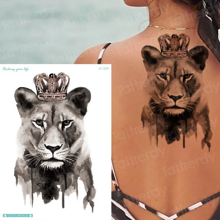 Tiger Skull Leopard dragon Waterproof Temporary Tattoo Sticker Wolf Animals Tattoos Body Art Arm Hand men Fake Tatoo Big Sexy
