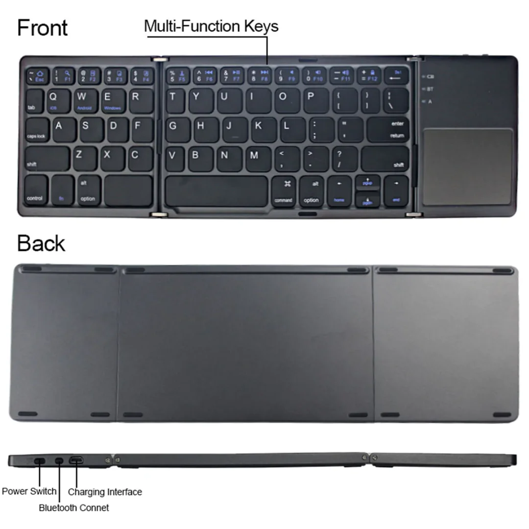 Folding Touch Bluetooth Keyboard