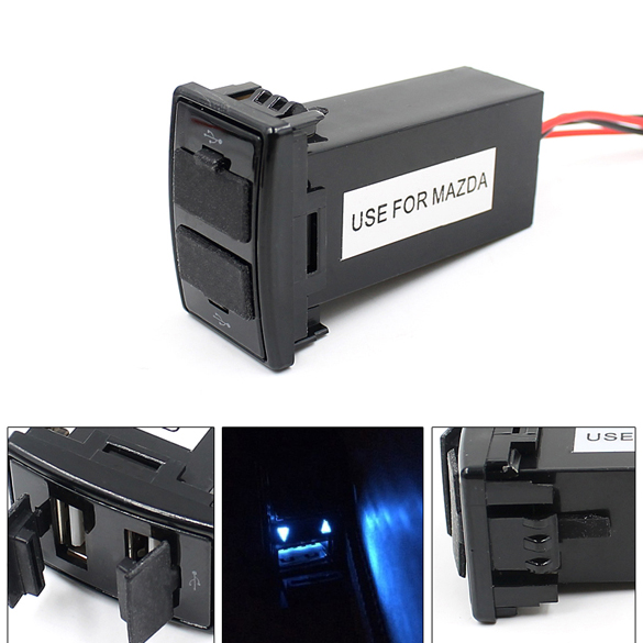 

Dual USB Ports Dashboard Mount Fast Charger 5V for MAZDA Car, 501 Original