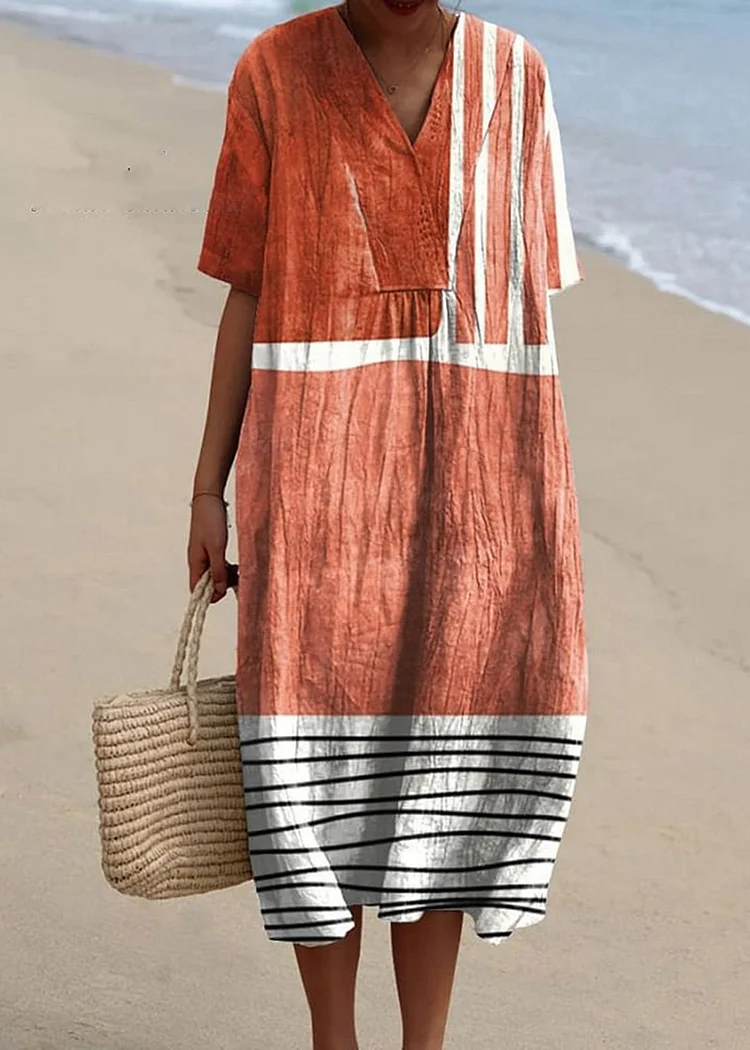 Women's Retro Minimalist  Abstract  Art Print  Dress