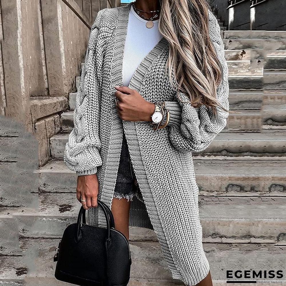 Cardigan Solid Color Loose Long Sleeve Knitted Coat | EGEMISS