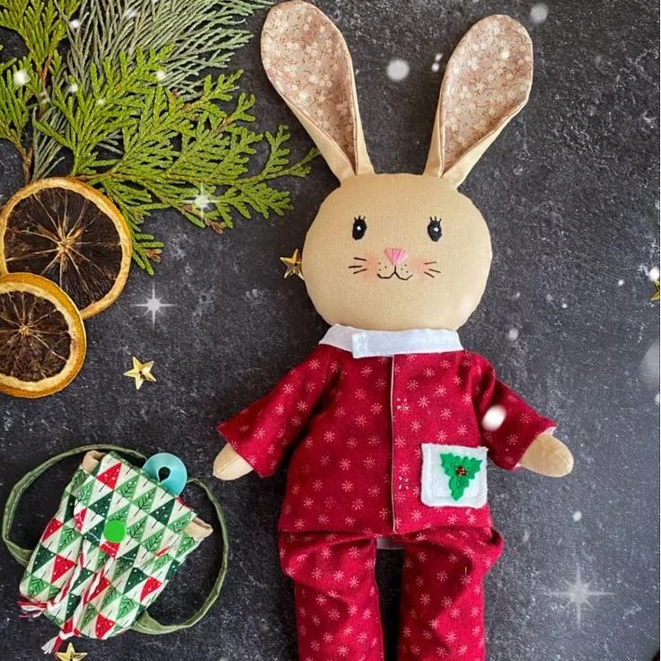 Sewing Soft Bunny With Bag Template Set - With Instructions