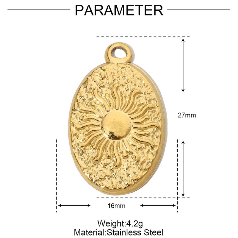 3 PCS/Package 31 * 34mm 35*37mm Titanium Steel Sun Heart Shape Pendant Jewelry Accessories