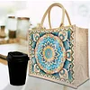 Diamond Painting Mandala Linen Tote Bag Replaceable Canvas for Women