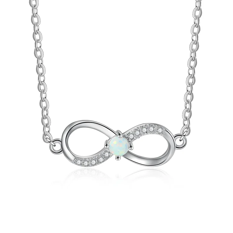 Infinity Opal Pendant Necklace for Women