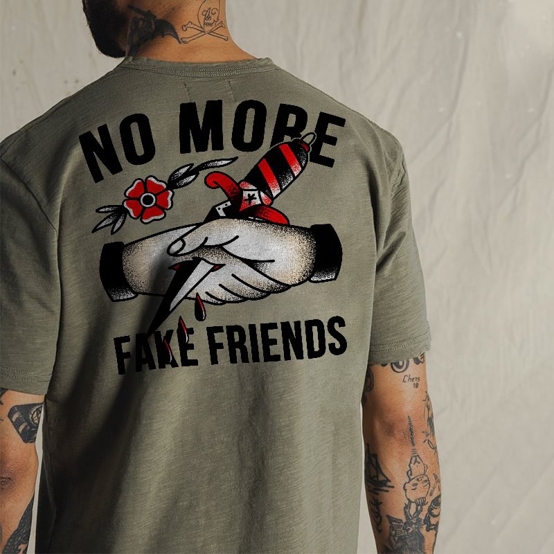 NO MORE FAKE FRIENDS print men's T-shirt -  