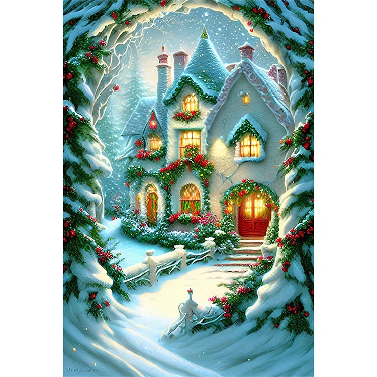 Igloo And Carriage 40*60CM (Canvas) Full Round Drill Diamond Painting gbfke
