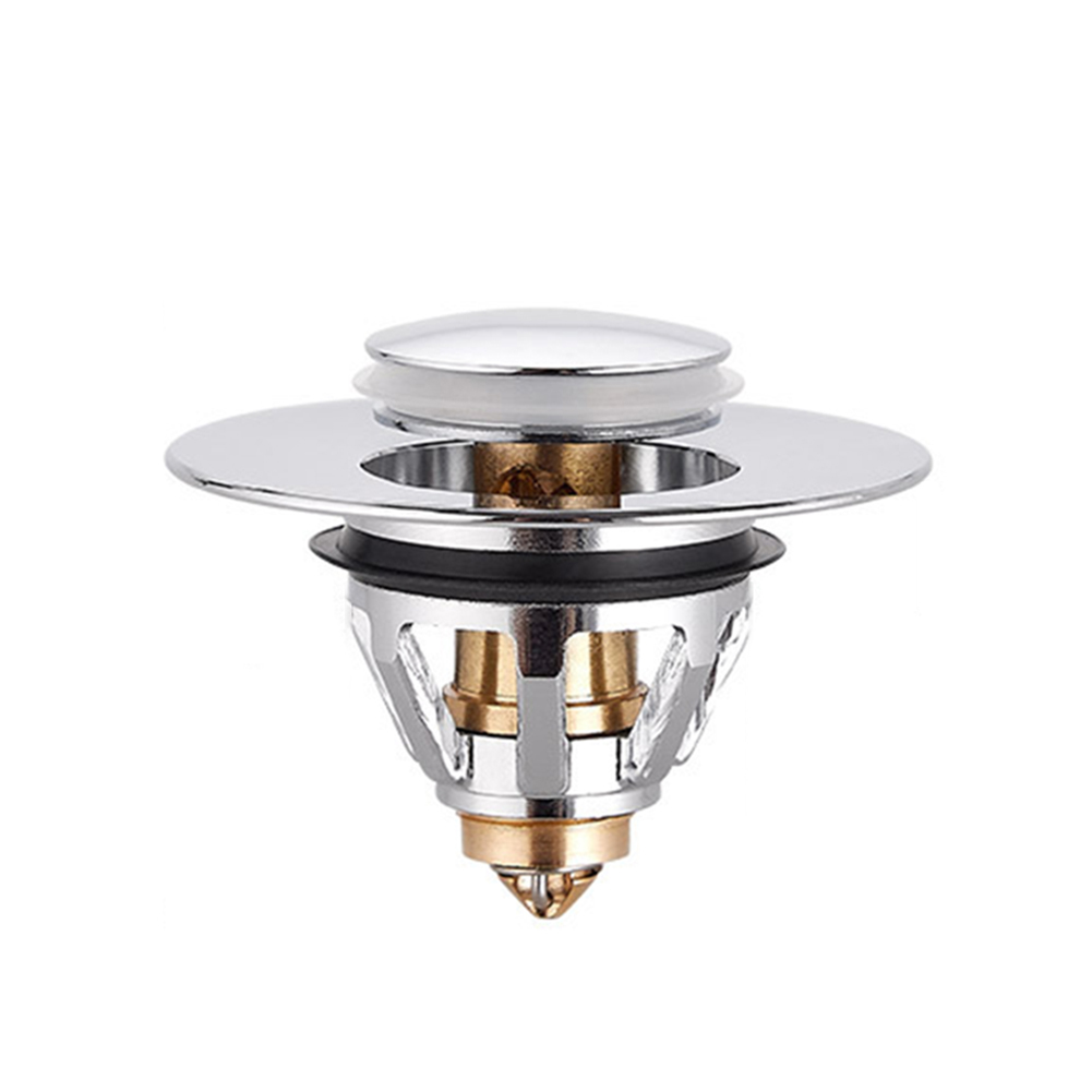 

Stainless Steel Rebound Core Push Drain Filter Sink Bounce Bathtub Plug, 501 Original