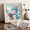Bonhomme de neige d’hiver cristal strass peinture diamant pour décoration murale maison 30x30cm