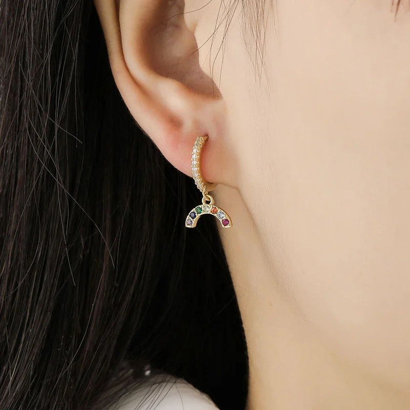 Women's Retro Rhinestone Colored Zircon Earrings