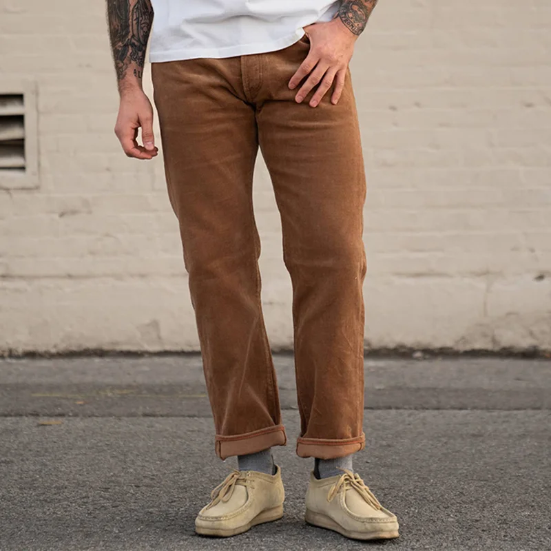 Heavy Cotton Camel Corduroy Five-Pocket Lounge Pants