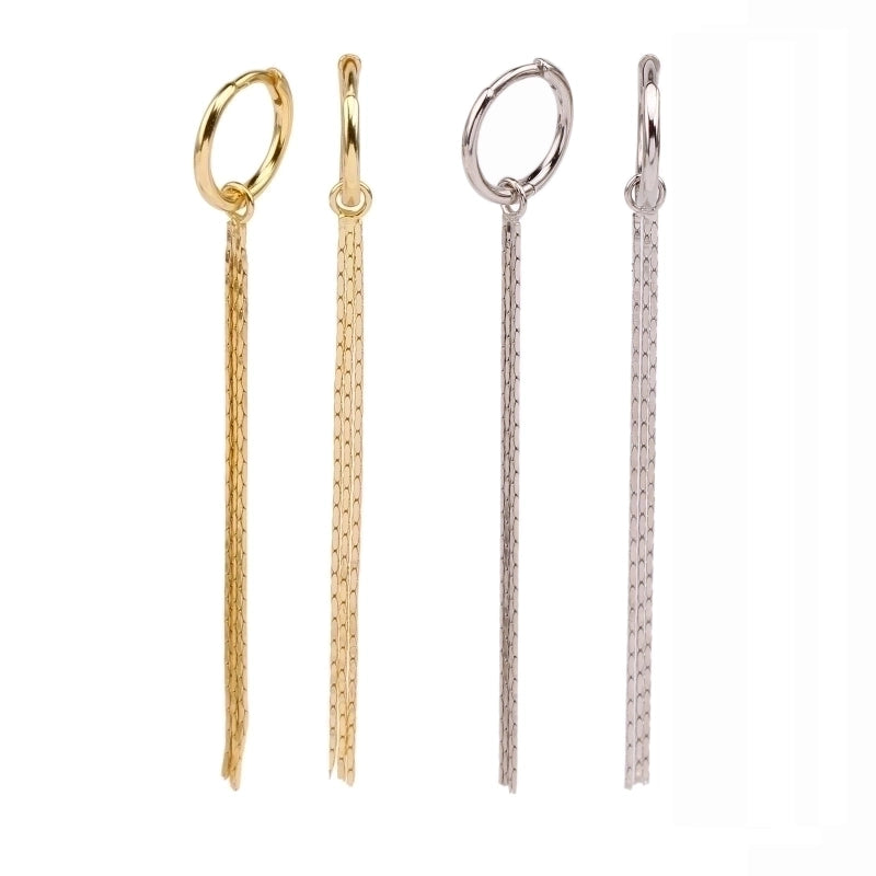 1 Pair 925 Sterling Silver Tassel Earrings