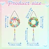 2pcs Easter Egg Wreath Diamond Painting Double-sided Crystal Window Suncatcher Craft Set Birthday Gifts Home Garden Decor Hanging Kit