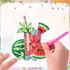 (US Only)6Pcs DIY Summer Drinks Diamond Painting Fridge Magnets Kit for Art Crafts Gift