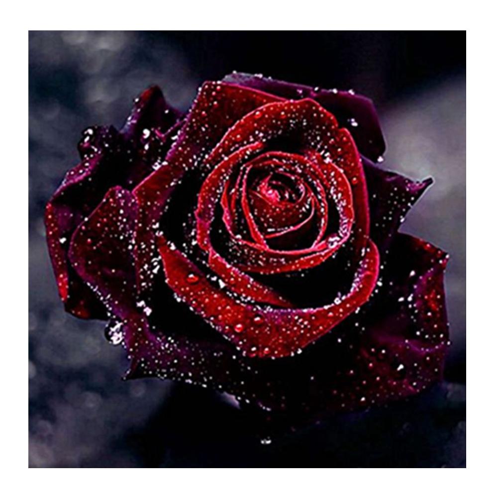 

30*30CM - Rose Dark Red - Special Shaped Diamond Painting, 501 Original