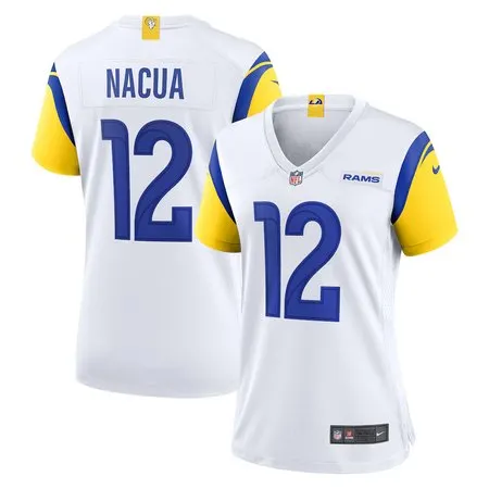 Women's Los Angeles Rams #12 Puka Nacua  White Vapor F.U.S.E. Limited Player Jersey