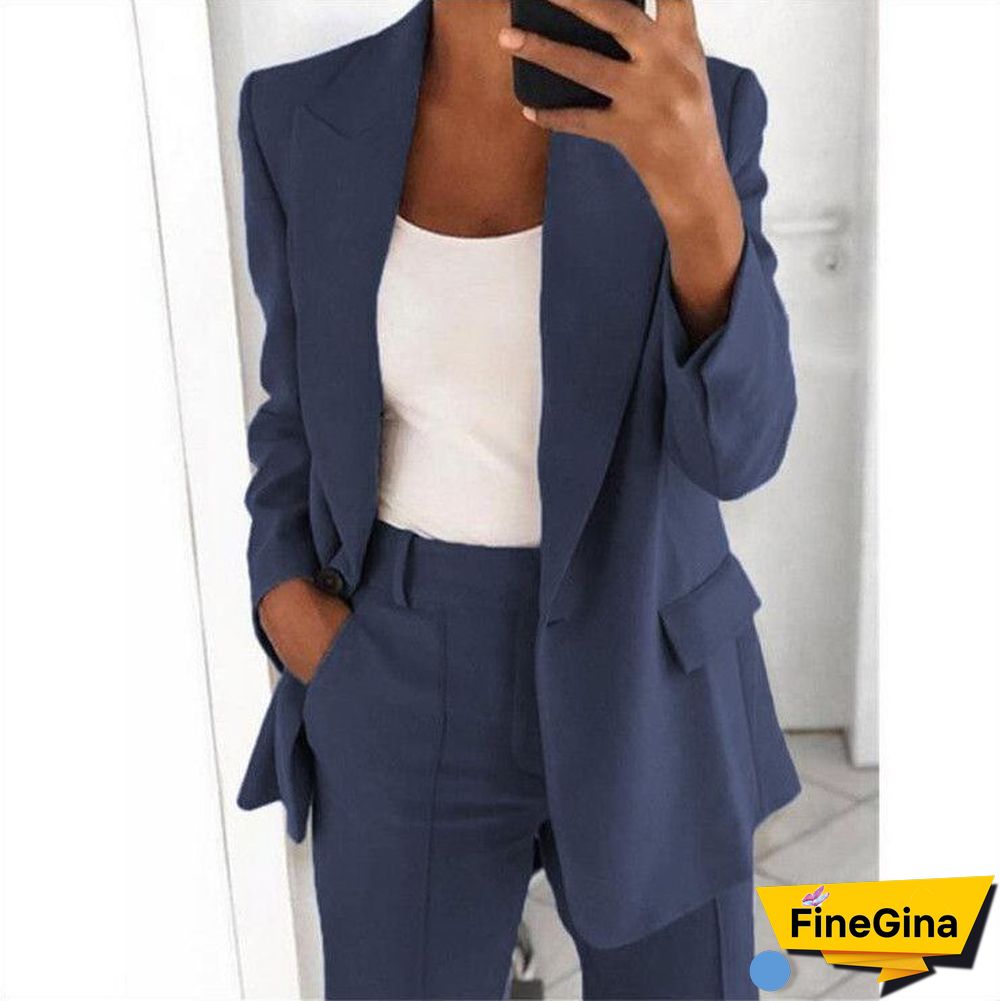 Boyfriend Women's One Button Blazer Suit Jacket