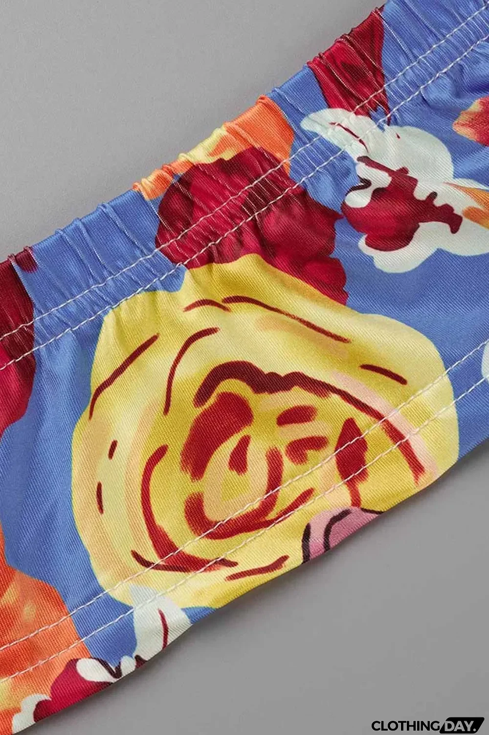 Green Fashion Street Print Patchwork Halter Sleeveless Two Pieces