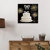 Cake DIY Pearl Art Diamond Painting Kit for Adults Home Decor 25x25cm With Frame