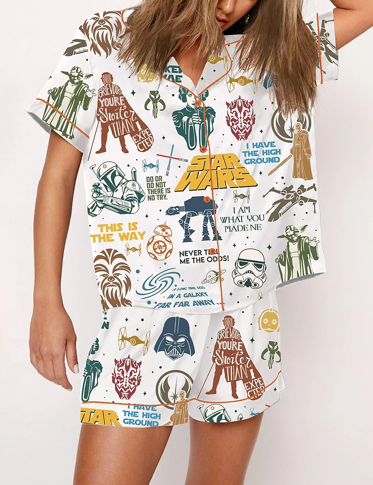 Women's Retro Star Wars Galaxy's Edge Print Pajama Set