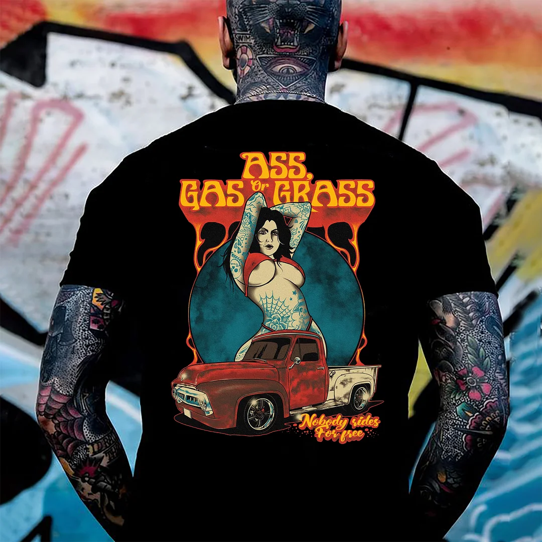 ASS GAS OR GRASS Sexy Lady Print Men's T-shirt