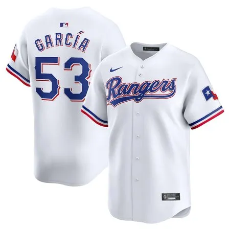 Men's Texas Rangers #53 Adolis Garcia  White Home Limited Player Jersey