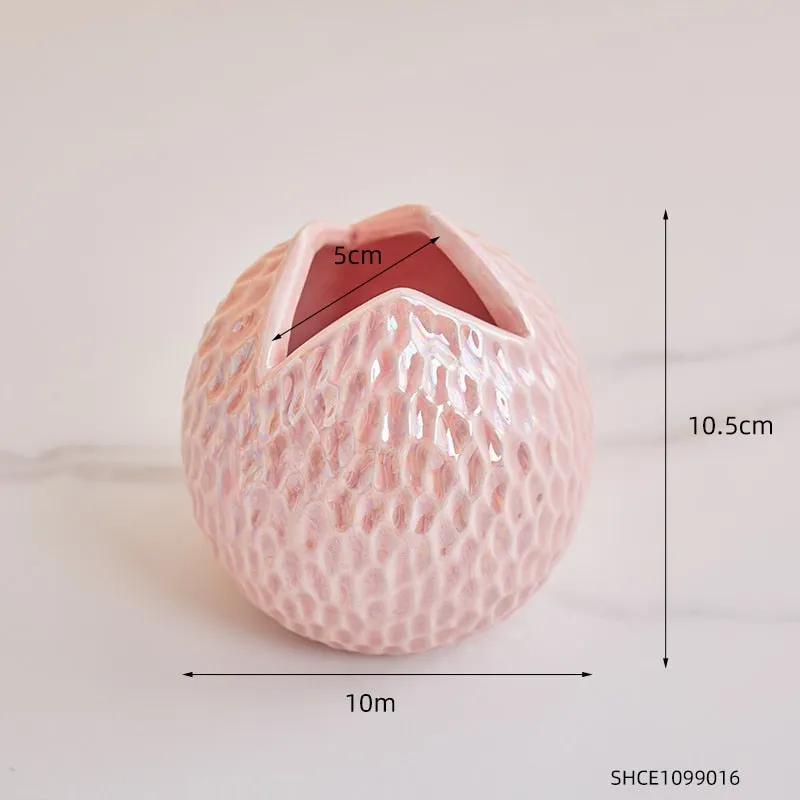 Nordic Decoration Home Ceramic Round Vase Flower Vase Home Decoration Table Decoration Accessories Living Room Decoration Gifts