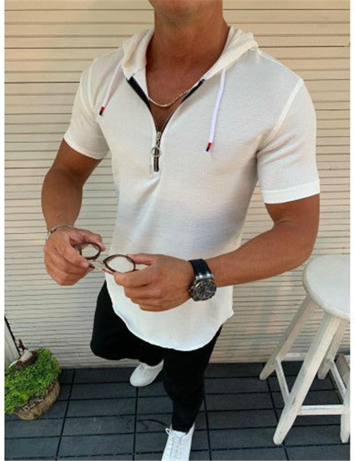 Slim men's T-shirt solid color
