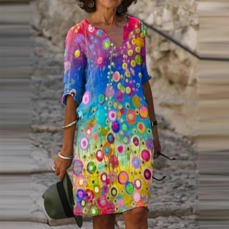 Ladies Casual V-Neck Dress