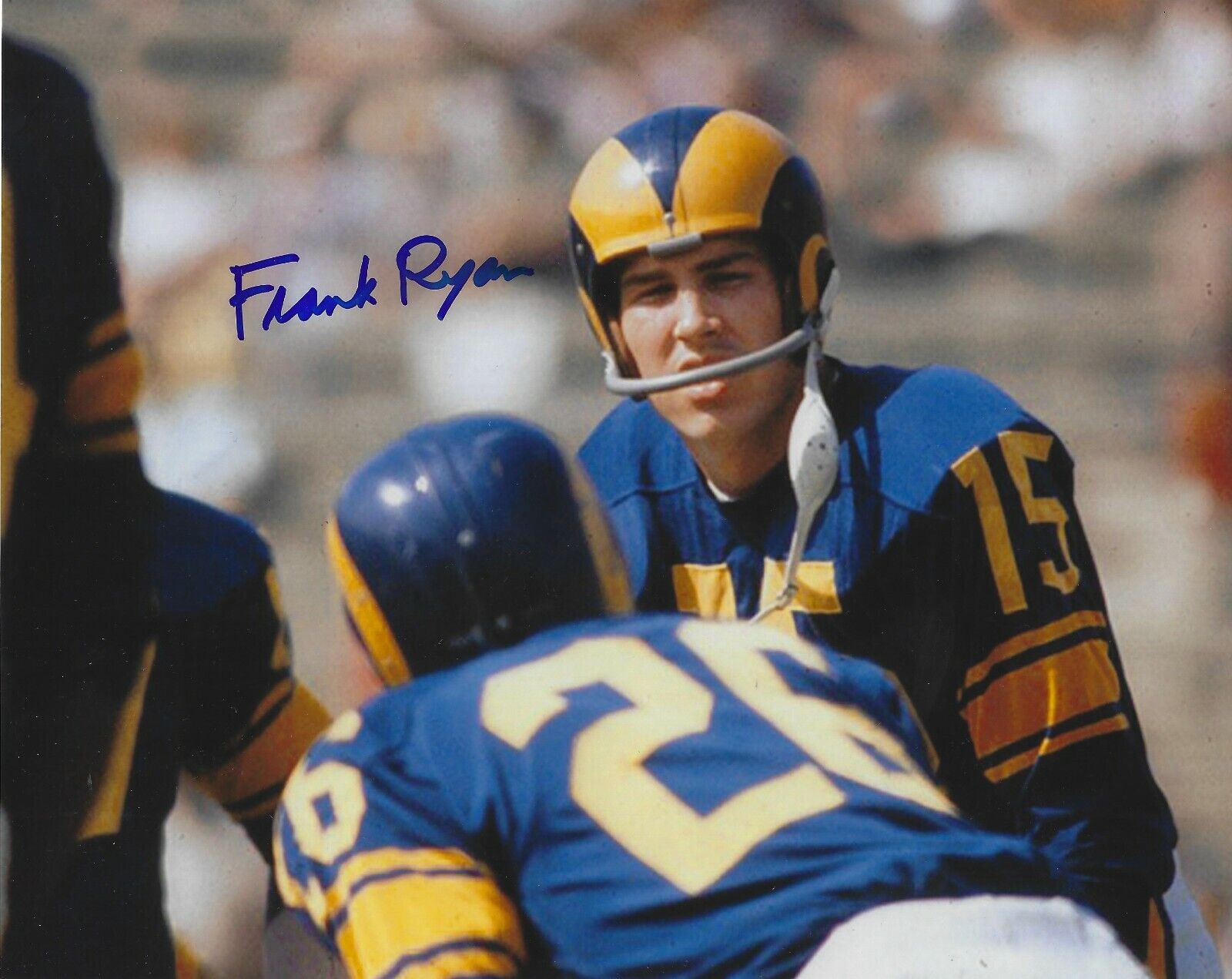 Signed 8x10 FRANK RYAN Los Angeles Rams Autographed Photo Poster painting - w/COA