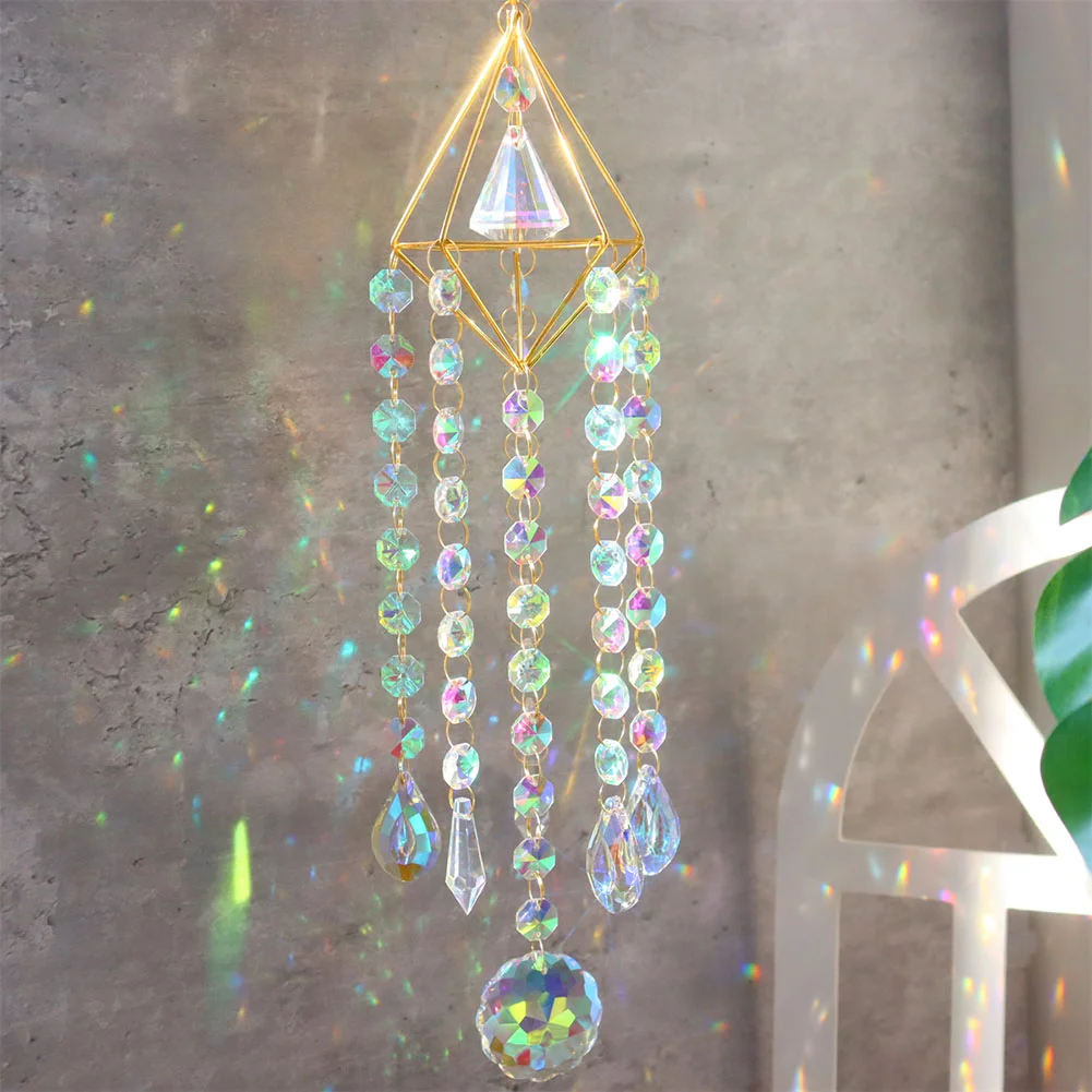 Wind Chime Pipa Prisms Crystals Catcher Hanging Drop Chandelier Ornaments