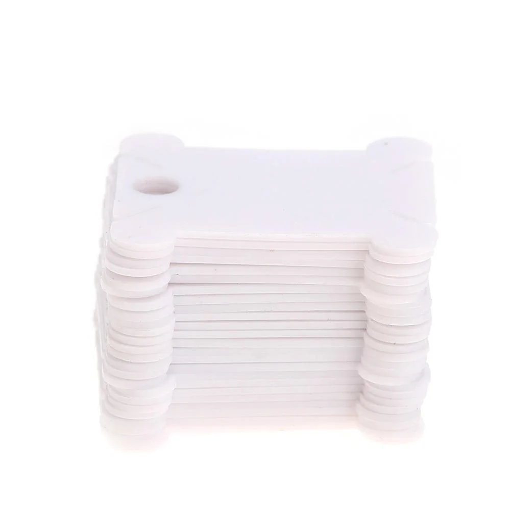 Bobinas de hilo dental de plástico punto de cruz soporte de línea de costura (20pcs blanco)