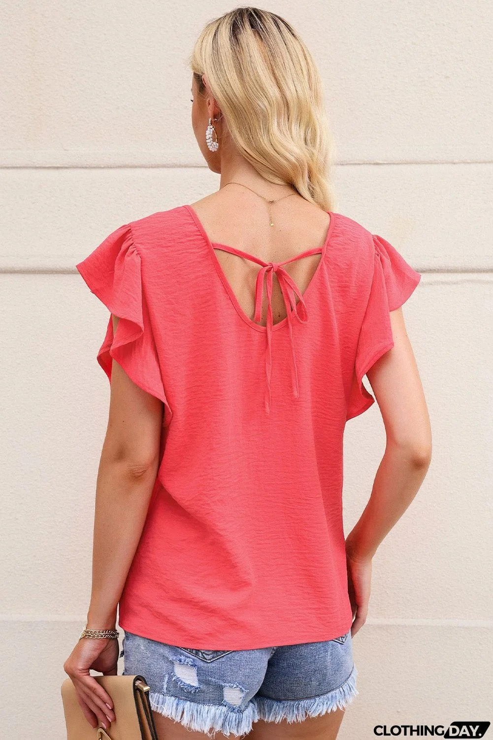 Ruffle Sleeve Loose Top