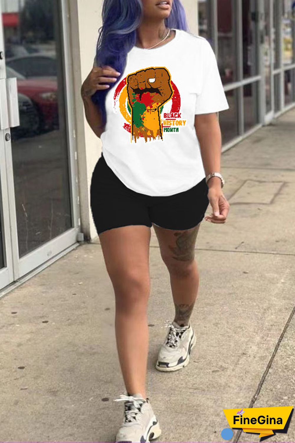 Red Casual Street Print Patchwork O Neck Short Sleeve Two Pieces