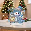 (US Local)Snowman Print DIY Desktop Diamond Art Kits for Home Office Desktop Decor