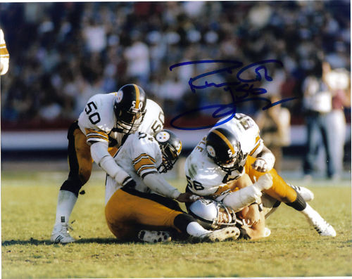 ROBIN COLE PITTSBURGH STEELERS ACTION SIGNED 8x10