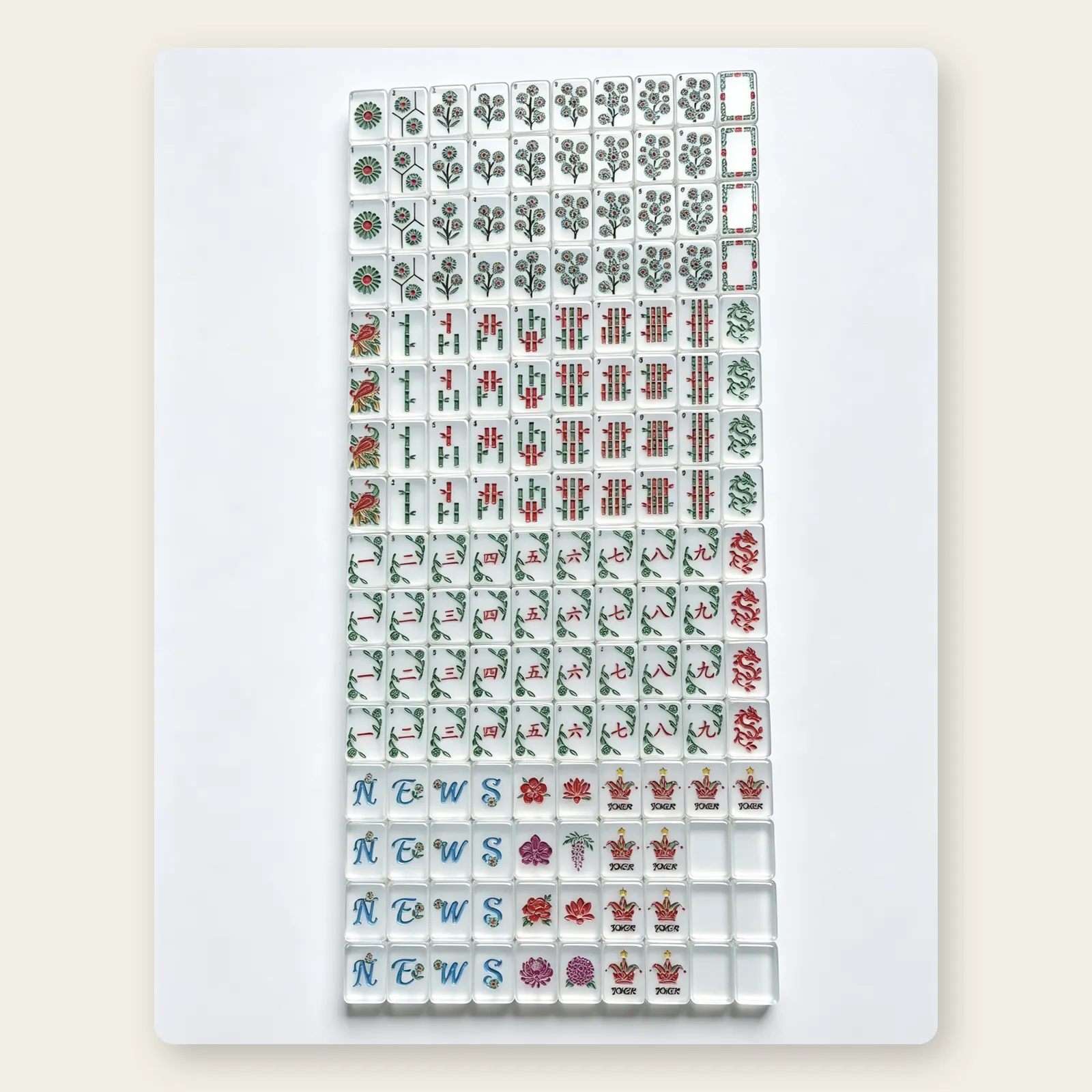 Wild Earth American Mahjong tiles in a styled setting