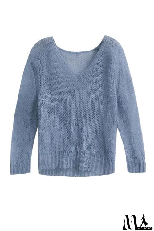MidiSono - Thin V Neck Sweater