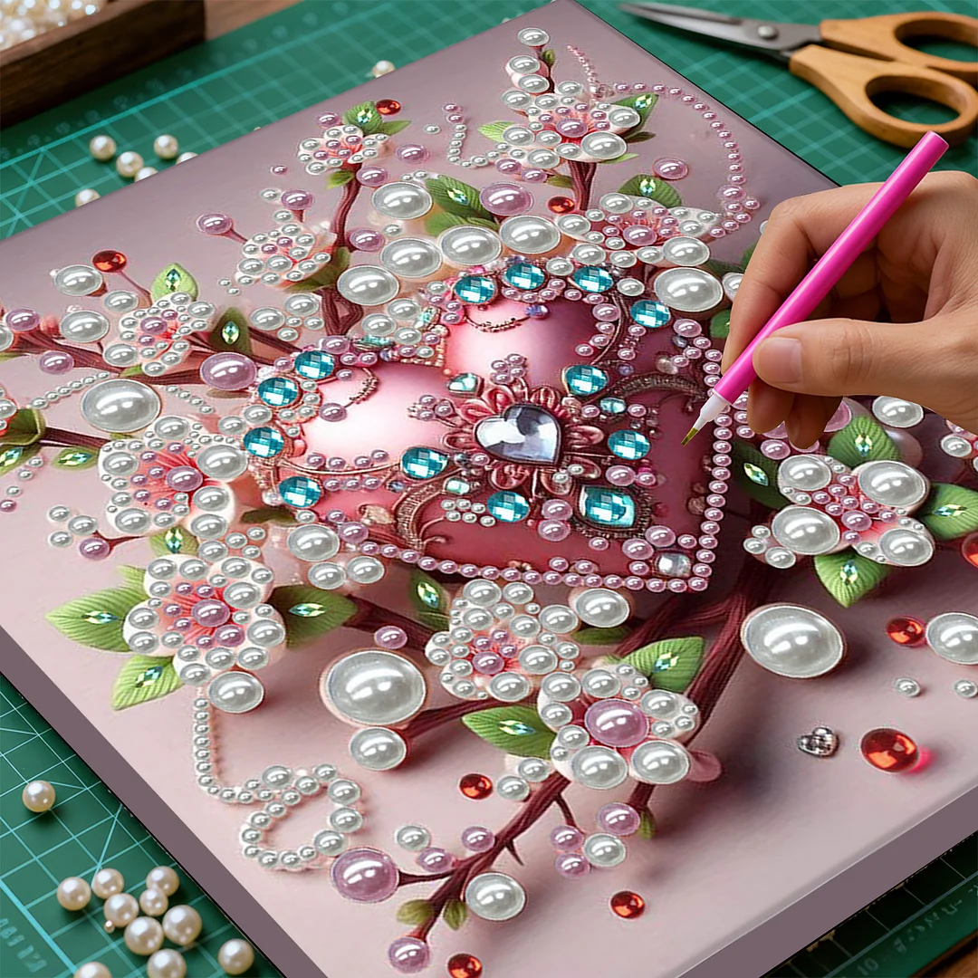 Love - DIY Pearl Diamond Art Kit With Frame 30*30cm