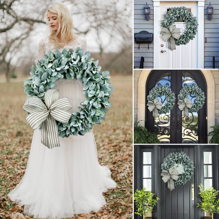 Lamb’s ear wreath, year round wreath(Made in USA)