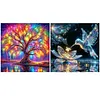 Kits de peinture diamant complet bricolage 5D rond pierres &agrave; pierres diamant&eacute;es 40*40cm peinture d&rsquo;art en cristal par diamant pour adultes d&eacute;coration 