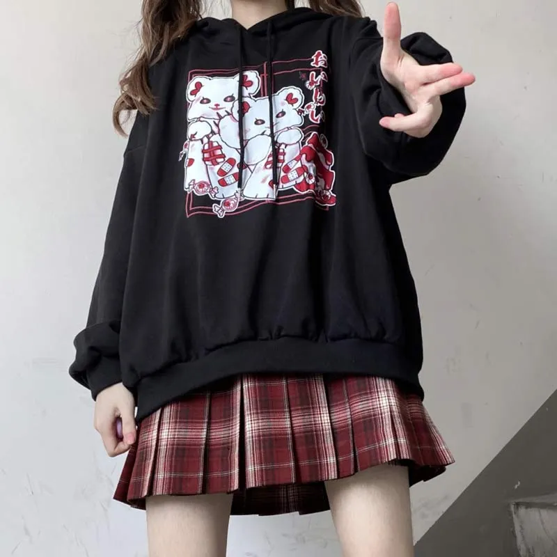Cartoon Print Casual Hoodie