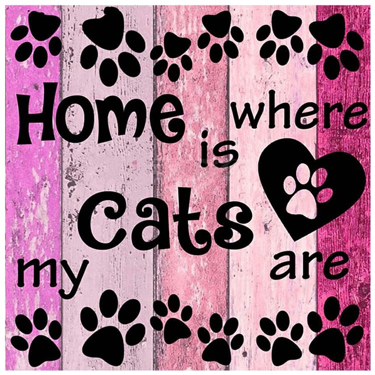 Home Cats Full Round Diamond Painting 30*30CM