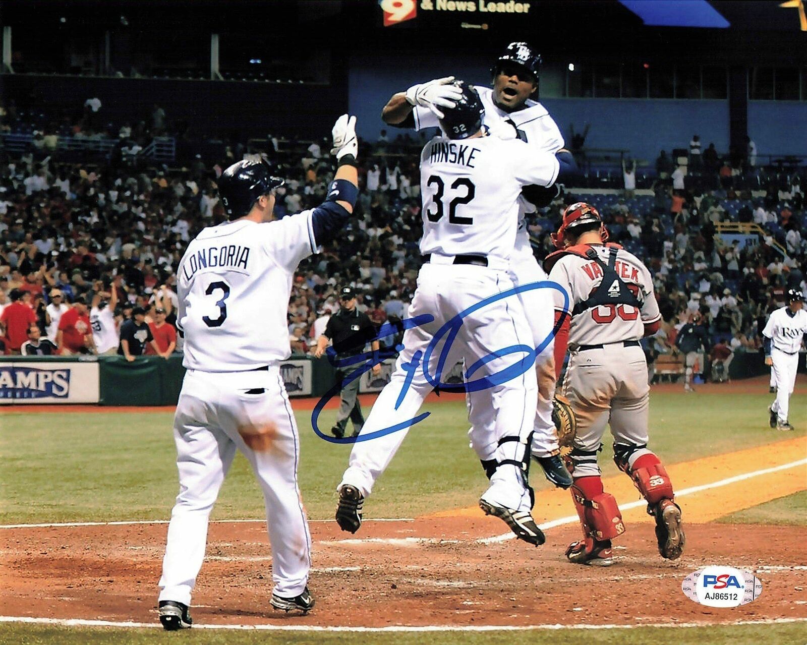 ERIC HINSKE signed 8x10 Photo Poster painting PSA/DNA Autographed Tampa Bay Rays