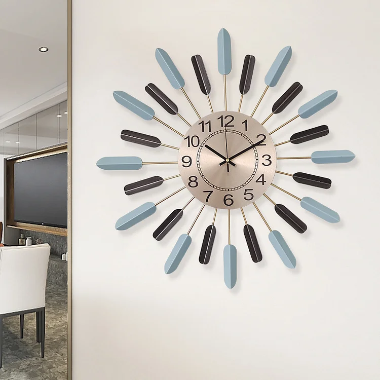 Homemys Modern Simple Metal and Iron Art Creativity Wall Clock Home Wall Decorative Art