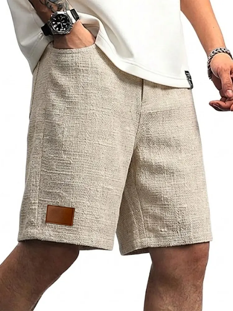 Breathable Hemp Embroidered Shorts-Customized products